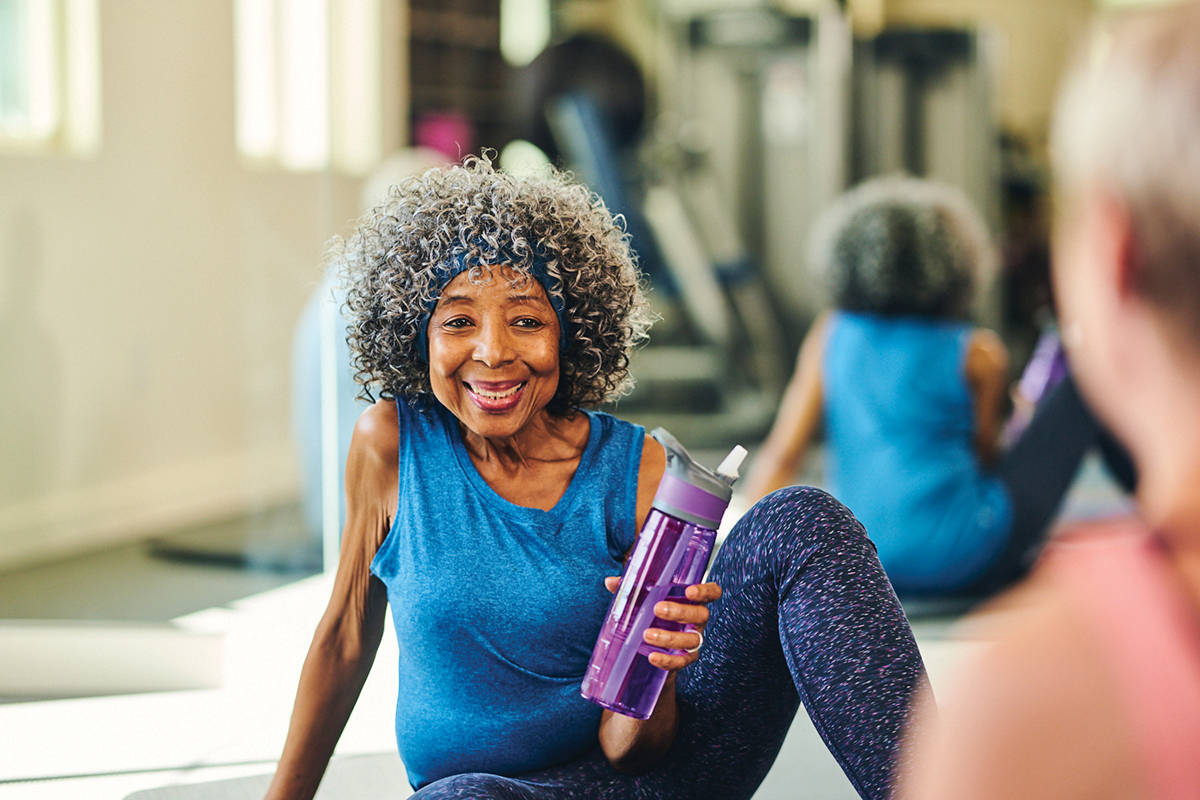 Lifestyle Director Jack Waldie is up early on Tuesday mornings to lead a sunrise acro-aerobics session at Revel Issaquah. Residents can visit the fitness studio at any time to stretch and workout.