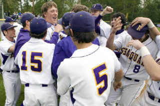 Issaquah players rejoice after clinching a return trip to state in a 10-9 win over Liberty.