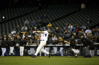 Andy Salmeri connects with a fastball Friday morning