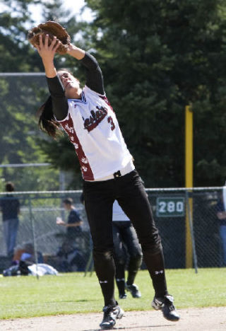 Eastlake senior shortstop Katie Bunger snags a line drive Saturday afternoon against Shadle Park.